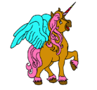 Dibujo Unicornio con alas pintado por danitap