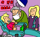 Dibujo Niño en el dentista pintado por sara2