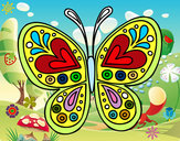 Dibujo Mandala mariposa pintado por alexha