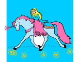 Dibujo Princesa en unicornio pintado por biaani