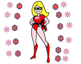 Dibujo Superheroina pintado por rosa56432