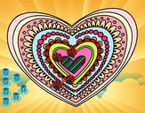 Dibujo Mandala corazón pintado por ChicaLinda