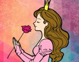 Dibujo Princesa y rosa pintado por maylop