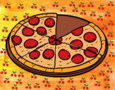 Dibujo Pizza de pepperoni pintado por nalia