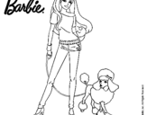 Dibujo de Barbie con look moderno para colorear