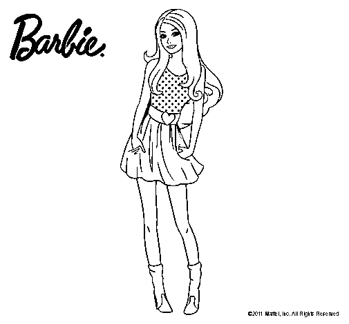 Dibujo de Barbie veraniega para Colorear
