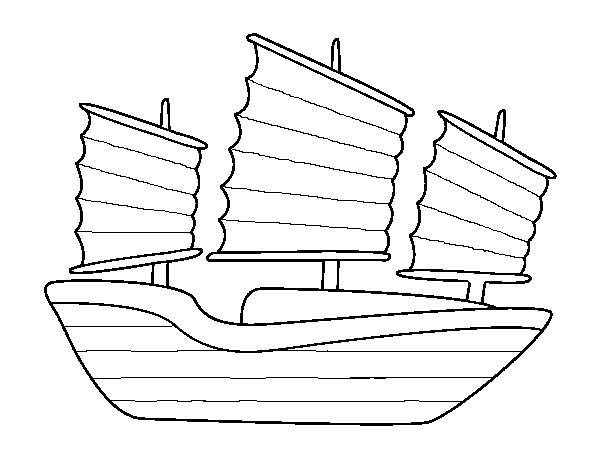 Dibujo de Barco oriental para Colorear