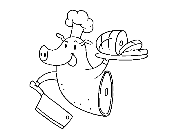 Dibujo de Carne de cerdo para Colorear