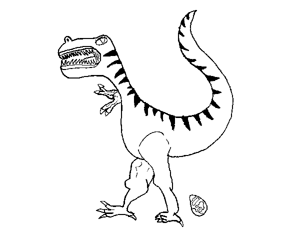 Dibujo de Dinosaurio con huevo para Colorear