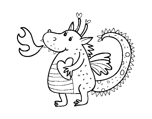 Dibujo de Dragón infantil para Colorear