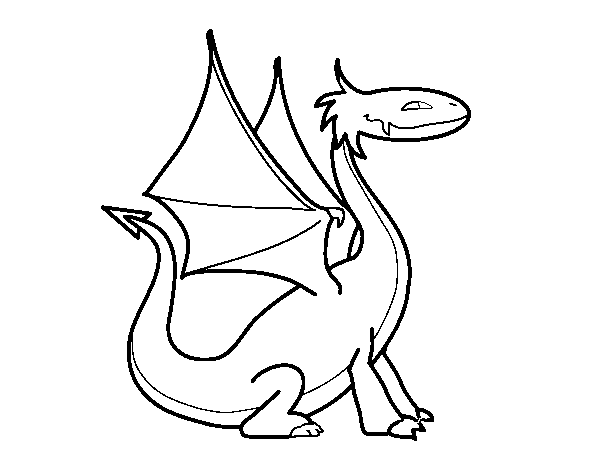 Dibujo de Dragon mitológico para Colorear
