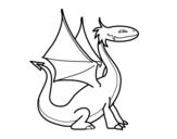 Dibujo de Dragon mitológico para colorear