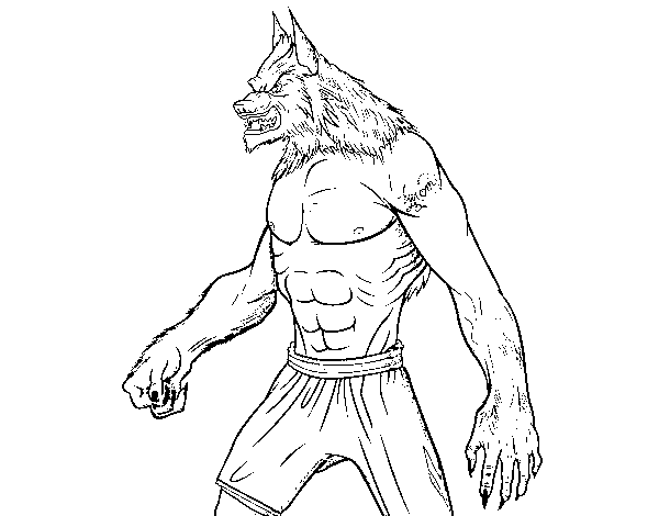 Dibujo de El hombre Lobo para Colorear