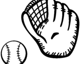 Dibujo de Guante y bola de béisbol