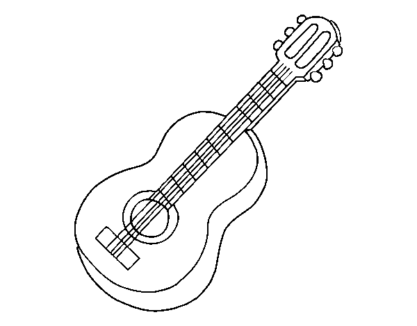 Dibujo de Guitarra clásica para Colorear