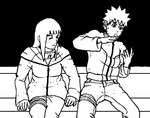 Dibujo De Hinata Y Naruto Para Colorear Dibujos Net