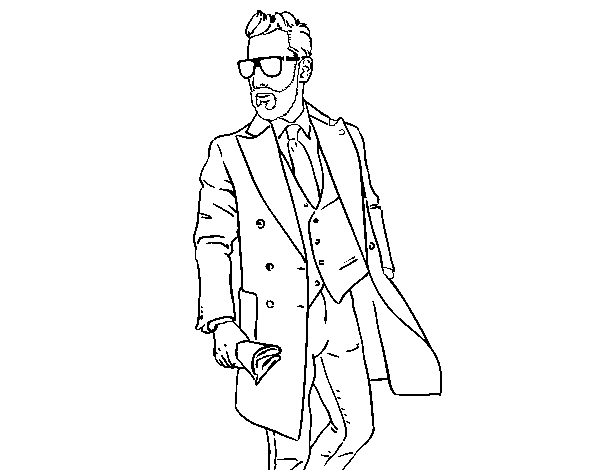 Dibujo de Hombre con traje para Colorear