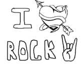 Dibujo de I love rock para colorear