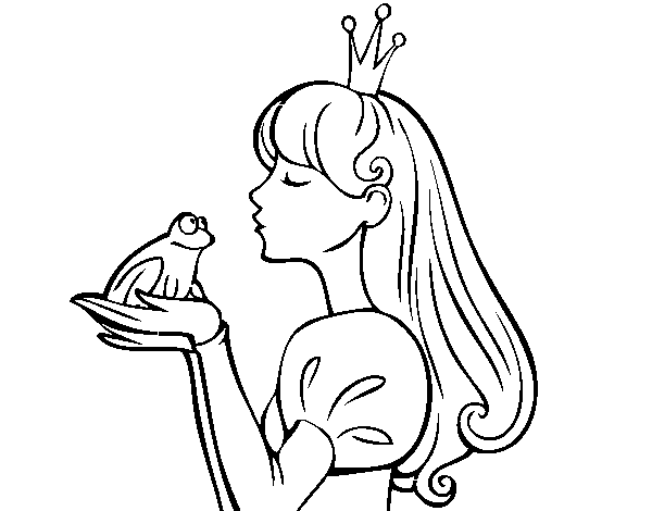 Dibujo de La princesa y la rana para Colorear