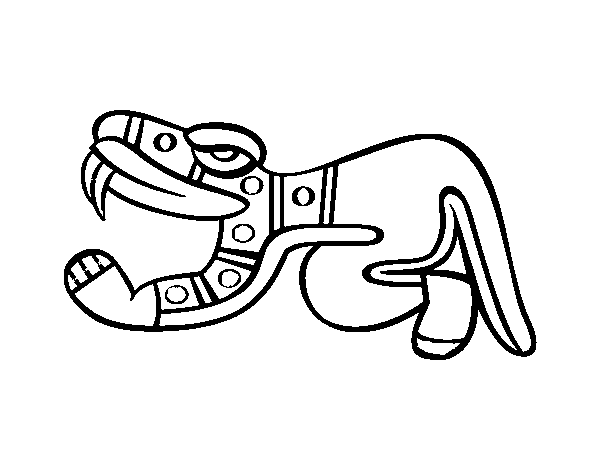 Dibujo de Los días aztecas: el lagarto Cuetzpalin para Colorear