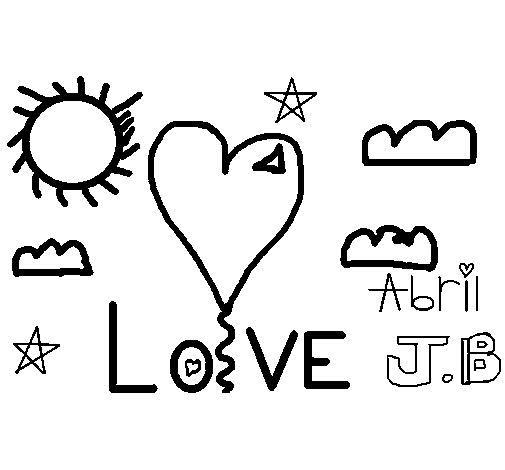 Dibujo de Love Abril para Colorear