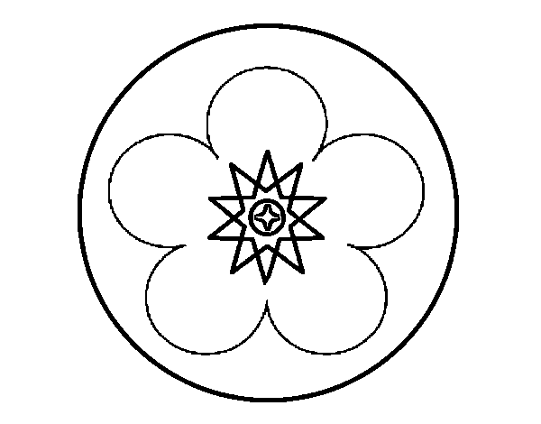 Dibujo de Mandala con flor para Colorear