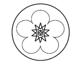 Dibujo de Mandala con flor para colorear