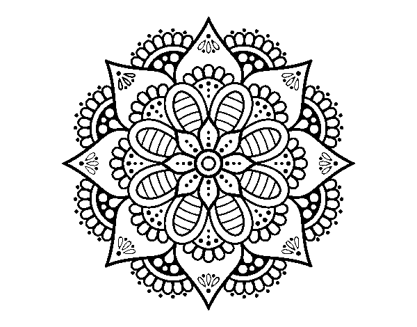 Dibujo de Mandala flor de primavera para Colorear