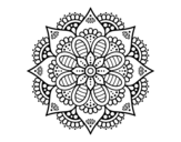 Dibujo de Mandala flor de primavera para colorear