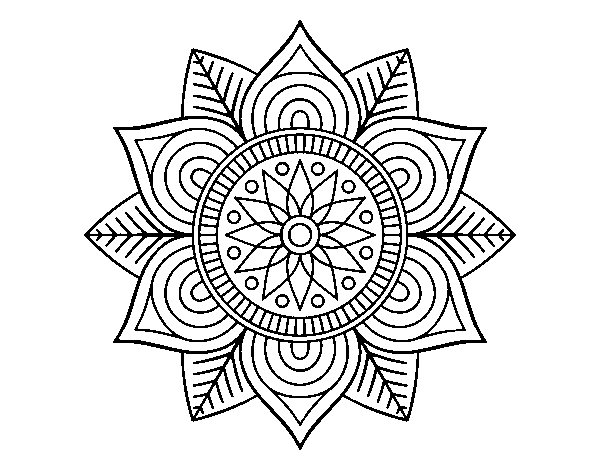 Dibujo de Mandala flor estelar para Colorear