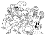 Dibujo de Monstruos de Halloween para colorear