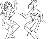 Dibujo de Mujeres bailando para colorear