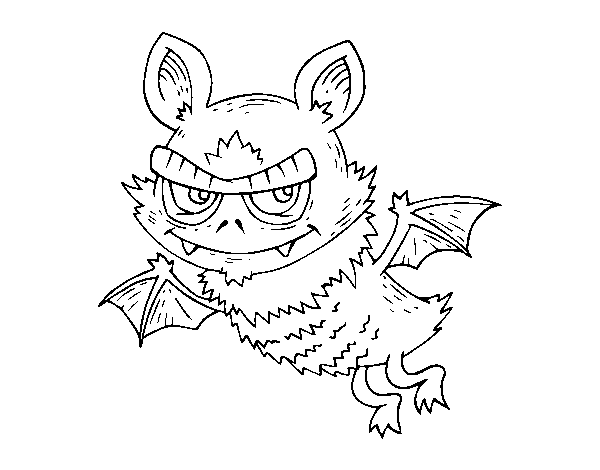 Dibujo de Murciélago de Halloween para Colorear