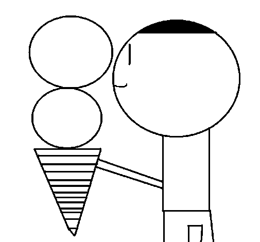 Dibujo de Niño con helado para Colorear