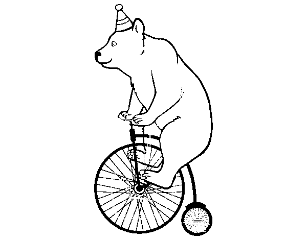 Dibujo de Oso en bicicleta para Colorear