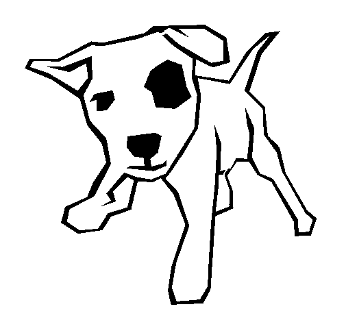 Dibujo de Perrito con una mancha en el ojo para Colorear