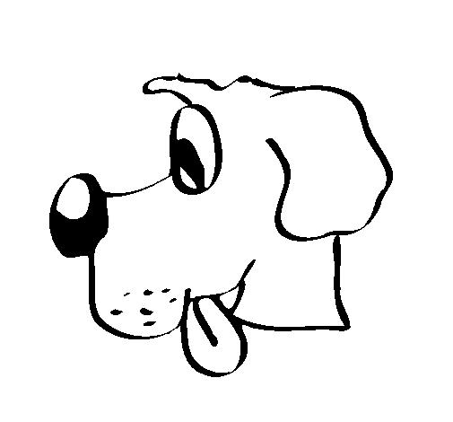 Dibujo de Perro con la lengua fuera para Colorear