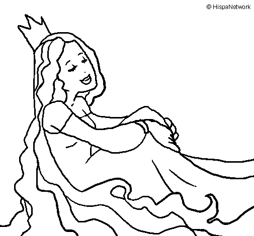Dibujo de Princesa relajada para Colorear
