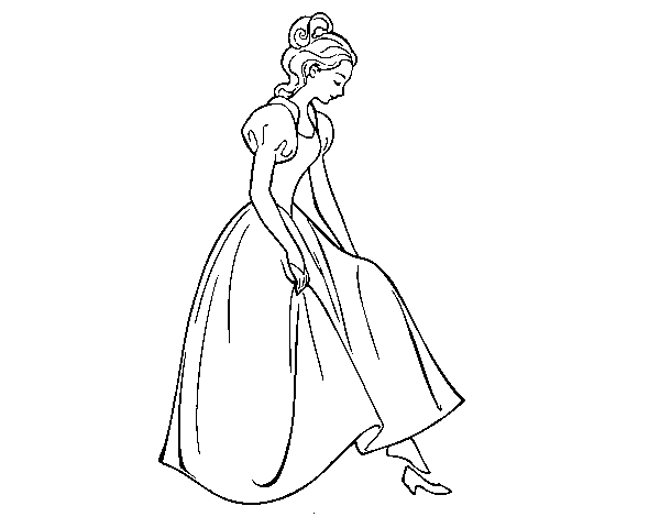 Dibujo de Princesa y zapato para Colorear