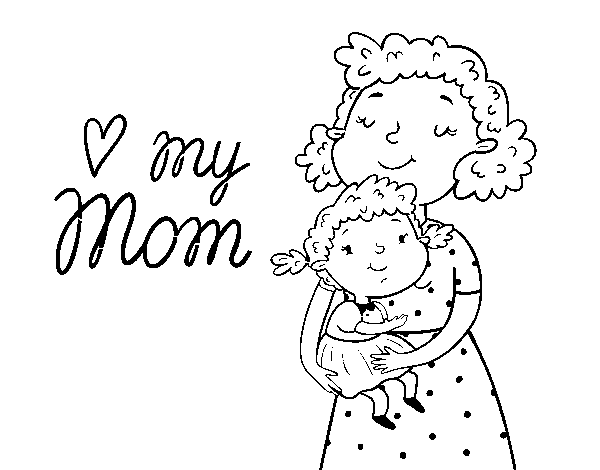 Dibujo de Quiero a mi mamá para Colorear