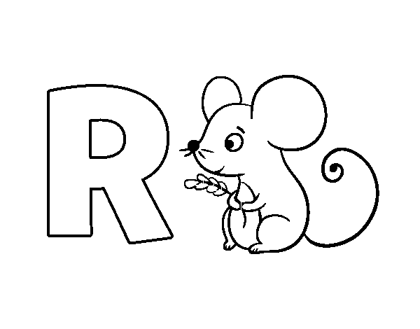 Dibujo de R de Ratón para Colorear