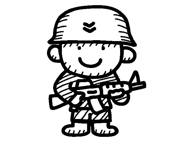 Dibujo de Soldado para Colorear - Dibujos.net