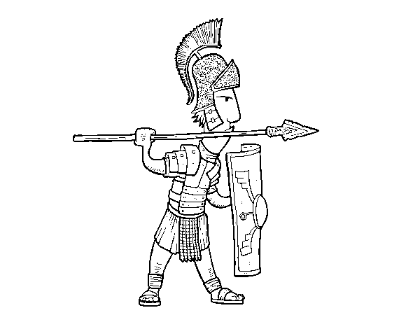 Dibujo de Soldado romano en defensa para Colorear