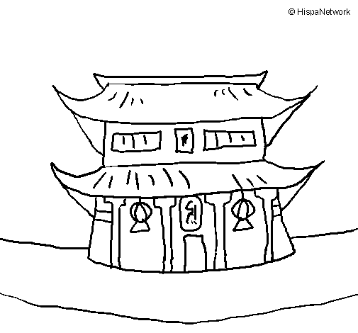 Dibujo de Templo japonés para Colorear