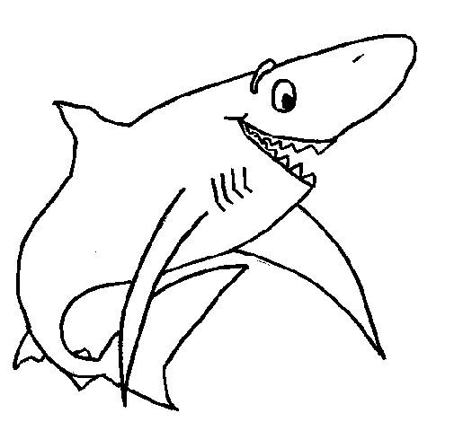 Dibujo de Tiburón alegre para Colorear