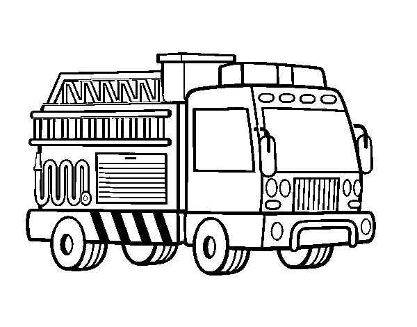 Dibujo de Un camión de bomberos para Colorear