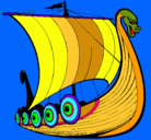 Dibujo Barco vikingo pintado por joseOtero2