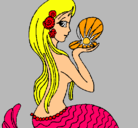 Dibujo Sirena y perla pintado por 0005