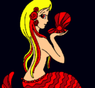 Dibujo Sirena y perla pintado por ylenia