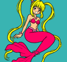 Dibujo Sirena con perlas pintado por layla3114